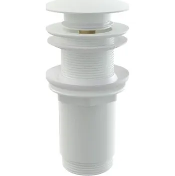Sifon Alcadrain ALCA A395B umyvadlová výpust 5/4", bez přepadu, click/clack, mosaz/bílá