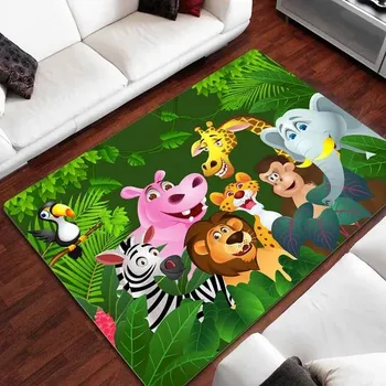 Koberec Dětský hrací protiskluzový koberec do pokoje | zvířata - 18,160 x 200 cm 63 x 79 palců