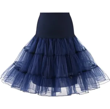 Dámské šaty Spodnička (krinolína) ke kolenům pod šaty i sukni v různých barvách Barva: tmavě modrá, Velikost: L