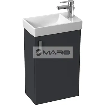 Koupelnový nábytek JIKA Petit Skříňka s dvířky s umývátkem 40 x 23 cm, šedá, H45J5111753011