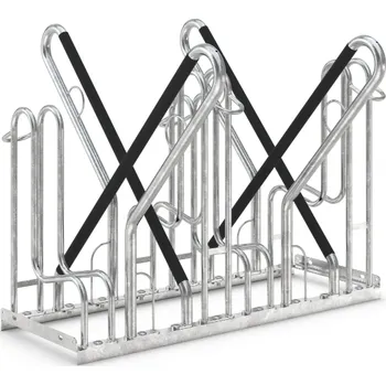 stojan na kolo Oboustranný stojan pro horská jízdní kola s opěrnými oblouky, 4 parkovací místa