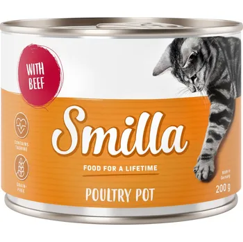 Krmivo pro kočku 24x200g Smilla drůbeží konzerva - jemné drůbeží s hovězím
