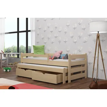 Postel Max-i Dětská postel s přistýlkou ALEKI KIDBED TWO + rošty Zvolte rozměr:: 80 x 180 cm, Zvolte barvu:: barva růžová + ŠUPLÍKY