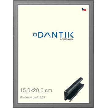 Rám na obraz DANTIK rámeček 15x20 | ALU profil 7269 Platina matná (Sklo Čiré) (Vyrobeno s láskou u nás v DANTIKU)