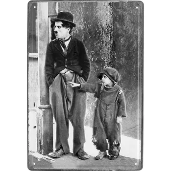 Retro tabule Charlie Chaplin 20x30cm (dekorační tabule)