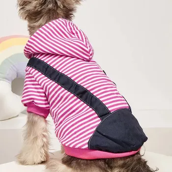 Obleček pro psa Surtep Animals Pruhovaná zimní mikina pro psa Barva: Růžová, Velikost: XS