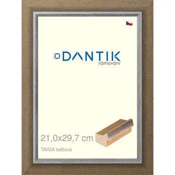 Rám na obraz DANTIK rámeček 21x29,7 | TAIGA béžová (Sklo Čiré) (Vyrobeno s láskou u nás v DANTIKU)