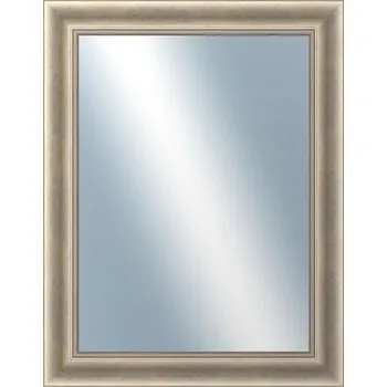 Zrcadlo DANTIK - Zarámované zrcadlo - rozměr s rámem cca 70x90 cm z lišty KŘÍDLO velké stříbrné patina (2773)