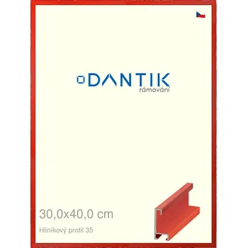 Rám na obraz DANTIK rámeček 30x40 | ALU profil 6035 Dýha barevná červená třešeň (Plexi Čiré) (Vyrobeno s láskou u nás v DANTIKU)