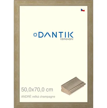 Rám na obraz DANTIK rámeček 50x70 | ANDRÉ velká champagne (Plexi Čiré) (Vyrobeno s láskou u nás v DANTIKU)
