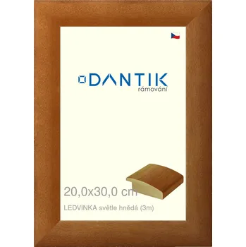 Rám na obraz DANTIK rámeček 20x30 | LEDVINKA světle hnědá (Sklo Čiré) (Vyrobeno s láskou u nás v DANTIKU)