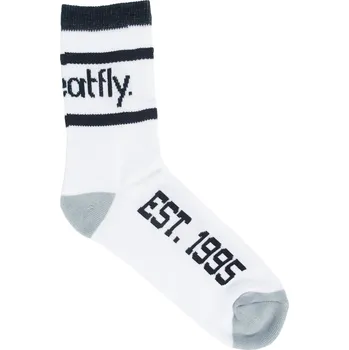 Dámské ponožky Unsiex ponožky Meatfly Long Bike bílá L