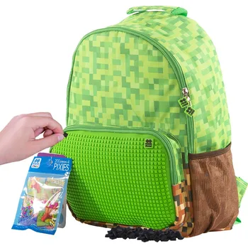 Školní batoh PIXIE CREW volnočasový batoh zelená kostka