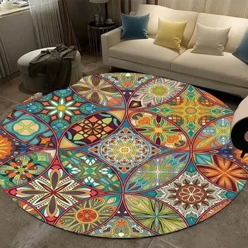 Koberec Vintage mandala kulatý koberec do obýváku - 19,90 cm x 90 cm