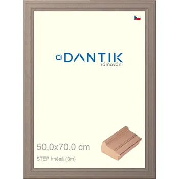 Rám na obraz DANTIK rámeček 50x70 | STEP hnědá (Plexi Čiré) (Vyrobeno s láskou u nás v DANTIKU)