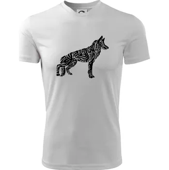 Chlapecké tričko Německý ovčák - tattoo - Dětské triko sportovní (dresovina) - 134 cm/8 let ( Bílá )