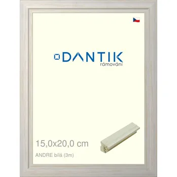 Rám na obraz DANTIK rámeček 15x20 | ANDRE Bílá (Sklo Čiré) (Vyrobeno s láskou u nás v DANTIKU)