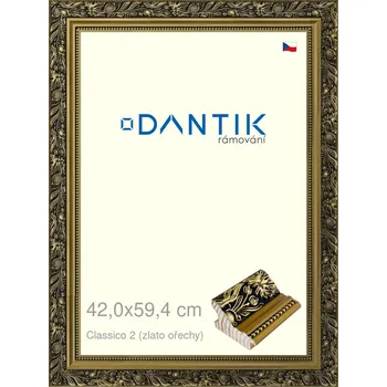 Rám na obraz DANTIK rámeček 42x59,4 | Claico 2 (zlato ořechy) (Plexi Čiré) (Vyrobeno s láskou u nás v DANTIKU)
