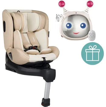 Autosedačka PETITE&MARS Autosedačka Reversal Pro i-Size 360° Caramel Brown 40-105 cm + Zrcátko Oly Beige 0m+