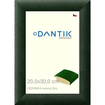 Rám na obraz DANTIK rámeček 20x30 | LEDVINKA zelená (Sklo Čiré) (Vyrobeno s láskou u nás v DANTIKU)