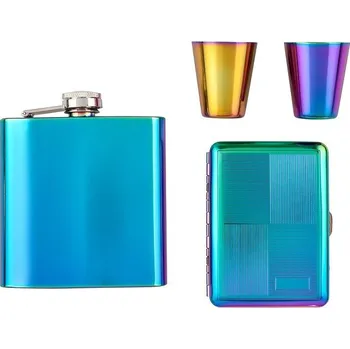 Placatka Rainbow Dárkový set ploskačka, pohárky a tabatěrka