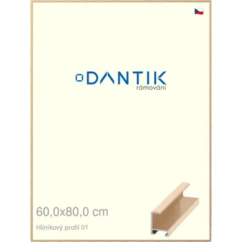 Rám na obraz DANTIK rámeček 60x80 | ALU profil 6001 Zlatá lesklá (Plexi Čiré) (Vyrobeno s láskou u nás v DANTIKU)