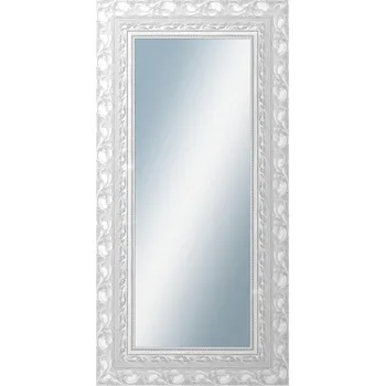 Zrcadlo DANTIK - Zarámované zrcadlo - rozměr s rámem cca 50x100 cm z lišty ROKOKO stříbrná házená (2881)