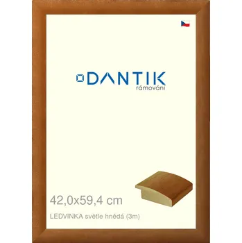 Rám na obraz DANTIK rámeček 42x59,4 | LEDVINKA světle hnědá (Plexi Čiré) (Vyrobeno s láskou u nás v DANTIKU)