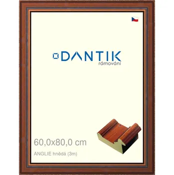 Rám na obraz DANTIK rámeček 60x80 | ANGLIE hnědá (Plexi Čiré) (Vyrobeno s láskou u nás v DANTIKU)