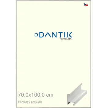 Rám na obraz DANTIK rámeček 70x100 | ALU profil 6030 Dýha bílá (Plexi Čiré) (Vyrobeno s láskou u nás v DANTIKU)