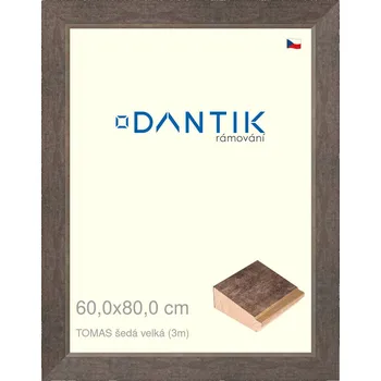 Rám na obraz DANTIK rámeček 60x80 | TOMAS šedá velká (Plexi Čiré) (Vyrobeno s láskou u nás v DANTIKU)