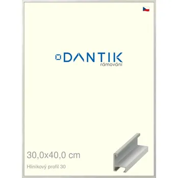 Rám na obraz DANTIK rámeček 30x40 | ALU profil 6030 Dýha barevná šedá světlá (Plexi Čiré) (Vyrobeno s láskou u nás v DANTIKU)