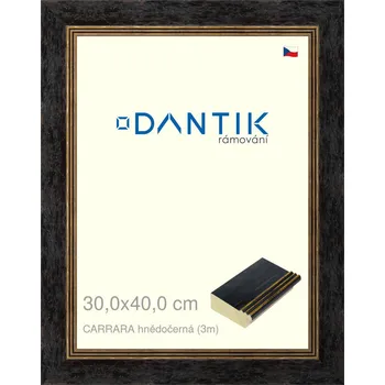 Rám na obraz DANTIK rámeček 30x40 | CARRARA hnědočerná (Plexi Čiré) (Vyrobeno s láskou u nás v DANTIKU)