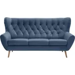 Pohovka VOSS 3 modrá glamour/skandinávský s nožičkami pro 3 osoby