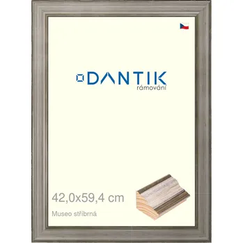 Rám na obraz DANTIK rámeček 42x59,4 | Museo stříbrná (Plexi Čiré) (Vyrobeno s láskou u nás v DANTIKU)