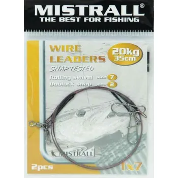 Mistrall Ocelové lanko Power 1x7 35 cm- 20kg -2ks