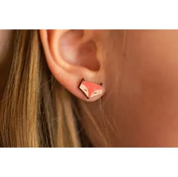 Náušnice Dřevěné náušnice Liška Eliška s možností výměny či vrácení do 30 dnů zdarma - E02