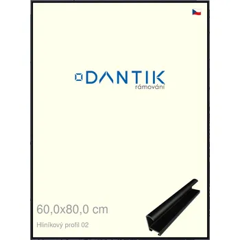 Rám na obraz DANTIK rámeček 60x80 | ALU profil 7002 Černá matná (Plexi Čiré) (Vyrobeno s láskou u nás v DANTIKU)