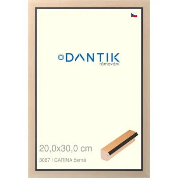 Rám na obraz DANTIK rámeček 20x30 | CARINA černá (Sklo Čiré) (Vyrobeno s láskou u nás v DANTIKU)