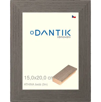 Rám na obraz DANTIK rámeček 15x20 | ATHINA šedá (Sklo Čiré) (Vyrobeno s láskou u nás v DANTIKU)