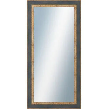 Koupelnový nábytek DANTIK - Zarámované zrcadlo - rozměr s rámem cca 50x100 cm z lišty ZVRATNÁ modrozlatá plast (3068)