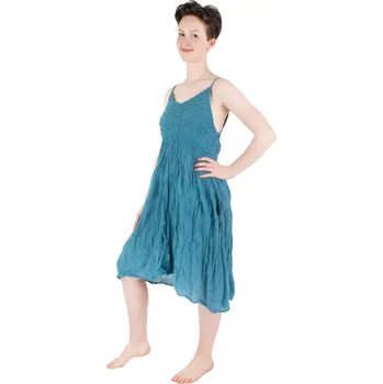 Dámské šaty Modré šaty s háčkováním Calypso Petrol Blue, Sittar.cz UNI - POSLEDNÍ KUS