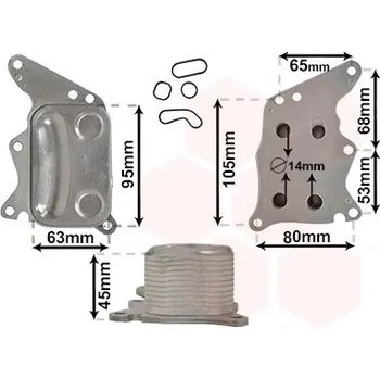 Chladič motoru Olejový chladič, motorový olej VAN WEZEL 06013729