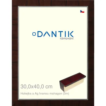 Rám na obraz DANTIK rámeček 30x40 | Hokejka a Ag hranou mahagon (Plexi Čiré) (Vyrobeno s láskou u nás v DANTIKU)