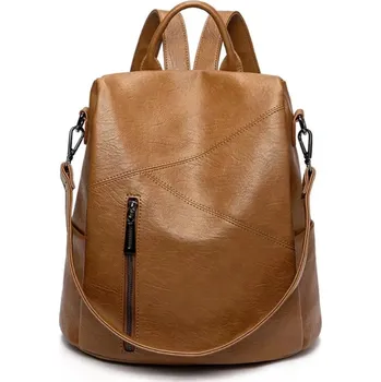 Dámský elegantní kožený batoh 2v1 Barva: Hnědá