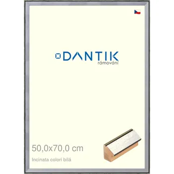 Rám na obraz DANTIK rámeček 50x70 | INCLINATA colori Bílá (Plexi Čiré) (Vyrobeno s láskou u nás v DANTIKU)