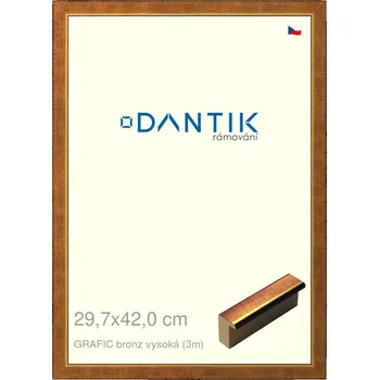 Rám na obraz DANTIK rámeček 29,7x42 | GRAFIC bronz vysoká (Plexi Čiré) (Vyrobeno s láskou u nás v DANTIKU)