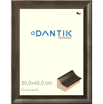 Rám na obraz DANTIK rámeček 30x40 | Ferrosa grafit (Plexi Čiré) (Vyrobeno s láskou u nás v DANTIKU)