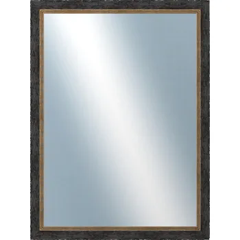 Zrcadlo DANTIK - Zarámované zrcadlo - rozměr s rámem cca 60x80 cm z lišty CARRARA hnědočerná (2948)