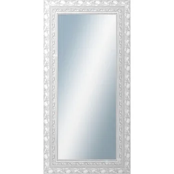 Zrcadlo DANTIK - Zarámované zrcadlo - rozměr s rámem cca 60x120 cm z lišty ROKOKO stříbrná házená (2881)